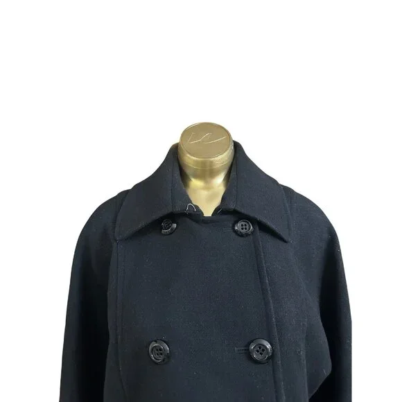 Women’s Trina Turk Double Breasted Black Wool Coat - Size 10 - Picture 2 of 8